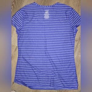 Danskin Now Purple and Lavender Striped Short Sleeve Tee
